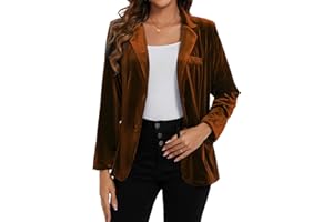 MINTLIMIT Blazer en velours pour femme - Style décontracté - Manches longues - Entièrement doublé - Avec poches - Vêtement d'extérieur