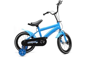 DSYOGX Bicicleta infantil, 14 pulgadas, unisex, con ruedas estabilizadoras extraíbles, marco de acero al carbono, para niños a partir de 3 a 6 años