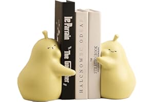 YUAAOH Serre Livre Poire 1 Paire Céramique Mignon Créatifs Décoratifs pour l'École, Bureau, Bibliothèque, Maison - Accessoires (Jaune)