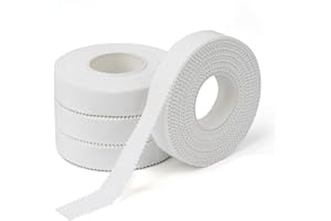 LEIKEDUN 4 Rouleaux Strap Sport, Tape pour Doigt avec Adhésif extra Fort, Déchirable Tape Sportive, Blanc Ruban Adhésif pour Doigts, Chevilles, Poignets, l'Escalade, Musculation (1,25cm*10m)