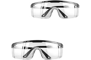 Heanvmyss Gafas de Protección,2 Piezas Gafas de Seguridad Transparentes,Gafas Contra el Polvo,Gafas de Seguridad Trabajo,Gafas Protectoras para Carpintería,Laboratorio,Construcción