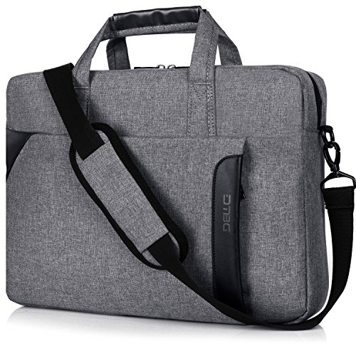 Laptop Tasche, DTBG 15,6 Zoll Nylon Schultertasche Messenger Bag Portable Handtasche Geschäftstermin Aktentasche Laptoptasche für 15-15,6 Zoll Tablet / Ultra-book / Macbook / Chromebook (Grau)