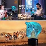Pferd 3D Optische Illusions-Lampen, FZAI Tolle 7 Farbwechsel Acryl berühren Tabelle Schreibtisch-Nachtlicht mit 150 cm USB-Kabel für Kinder Schlafzimmer Geburtstagsgeschenke - 7