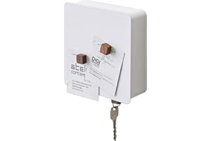 ‎YAMAZAKI YAMAZAKI 4799 TOWER Magnetischer Schlüsselkasten, weiß, Stahl, minimalistisch, 15.8 x 5.5 x 15.8 cm