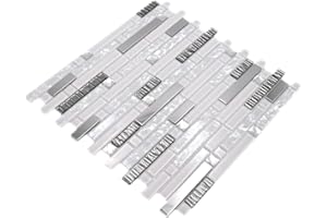 CONWIRE Piastrella a mosaico traslucido in acciaio inox bianco composito mosaico di vetro cristallo acciaio bianco vetro per parete bagno WC doccia cucina specchi piastrelle rivestimento teglia rivestimento
