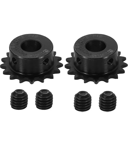 Produktbild von Kettenrad 20 Zähne, 1/4" Teilung, 5 Mm Bohrung, C45-Stahl, Schwarz Oxidiert – Für ISO 04C, Mit 2 Stellschrauben