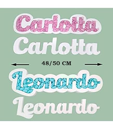 Porta Confetti Vassoio Scritta da Personalizzare in Polistirolo Massimo 50 cm. Altezza 15 cm. Massimo 10 Lettere - Italia
