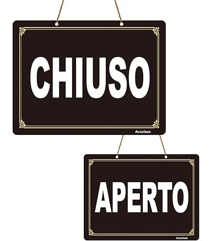 Cartello Aperto/Chiuso In Plexiglass Nero - Con Catena E Ventosa, 17,5x6,5 Cm - Foto 4