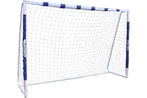 MUWO Grande porta da calcio in acciaio resistente, con rivestimento in tessuto e rete. 3 x 2 metri, facile da montare grazie al sistema a incastro con istruzioni (lingua italiana non garantita).