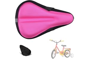 'Liyamobu Kids Gel Bike Seat Cushion Cover for Boys & Girls, 9''x6'' Breathable & Extra Soft Memory Foam Children Bicycle Saddle Pad with Water&Dust Resistant Cover'