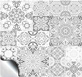  24 Fliesenaufkleber für Küche und Bad Mosaik Wandfliese Aufkleber für 10x10 cm Fliesen Fliesen-Aufkleber Folie Deko-Fliesenfolie für Küche u. Bad (TP15 4\