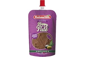 MADAMA OLIVA, Paté di Olive Macinate, Ottimo da Spalmare su Crostini Caldi, per Accompagnare Aperitivi e Farcire Bruschette, 100% Made in Italy, Busta Squeeze 110 gr