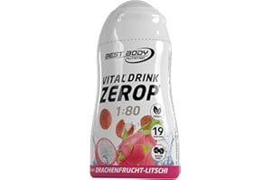‎BEST BODY NUTRITION Best Body Nutrition Vital Drink ZEROP - Drachenfrucht Litschi, Original Getränkekonzentrat - Sirup - zuckerfrei, 1:80 ergibt 19 Portionen Fertiggetränk, 48 ml