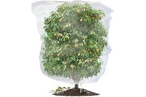 LYSTRO Fruit Tree Netting Bird Protection, Bird Netting for Garden, Insect Mesh Net with Drawstring, Plants Fine Mesh Cover Nets for Vegetables Fruit Strawberry Bush (100 * 150cm)