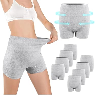 Intimate Portal Zwangerschapsonderbroeken Dames Katoen Onderbuik Zorgondergoed Postpartum Boycut-Slips 6 Stuks Florale XXL