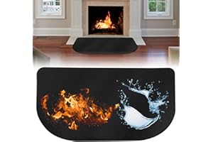 Afenau mata ognioodporną do kominka 100 x 50 cm, dywanik piecowy, półokrągły, do bezpieczeństwa pożarowego