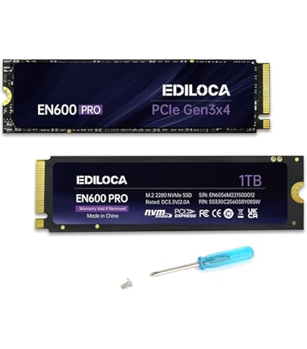 Ediloca EN705 SSD 2TB NVMe SSD M.2 PCIe Gen4, Interne SSD