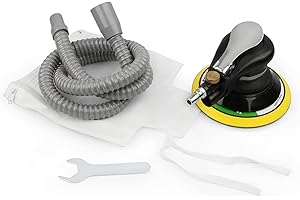 Mulcort Lijadora Orbital Neumática, Profesional Lijadora Neumática de 6 '' 13500 RPM Lijadora Aleatoria de Aire con Manguera y Bolsa Pulido Lijado para Automóvil Metal Madera Cera Metal Trabajo