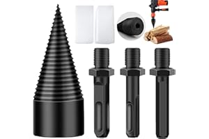 PKCHYE Broca Para Leña 42 mm Taladro Divisor de Leña Con 3 Mango Multifunción Broca de Madera Dividida Broca Para Cortar Leña Juego Partir Troncos de Madera Con Caja de Almacenamiento