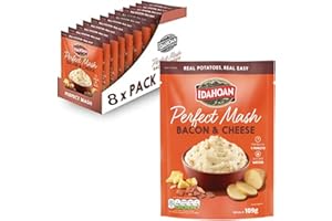 GOOD FOOD COMPANY Idahoan Mashed Potato Bacon & Cheese, Pack of 8 x 109g, Instant Mash Potato, Idahoan Mash Potato Made in USA