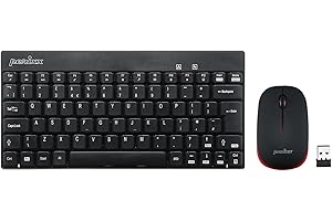 perixx PERIDUO-712 Wireless Mini Keyboard and Mouse Combo - AES 128 Bit - Black - UK Layout