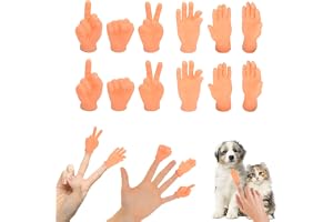 LIUYIDM Mini händer gummi kul minihänder 12 stycken långfinger kreativitet finger handdocka gummi hand, lämplig för längd med