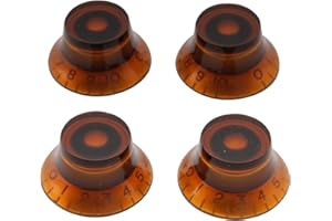 Musiclily Metrisch Gitarre Knöpfe Potiknöpfe Top Hat Knobs Volume Tone Potikopf für Epiphone Les Paul SG Import E-Gitarre,Bernstein (4 Stück)