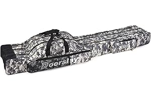 doorslay 3-lagige Angeltasche, Tragbar Angeltasche Rutentasch, Faltbar Angelrutentaschen, Rutentasche Rod Case für Angelruten, Angelgerät Reise-Aufbewahrungstasche, 120/150 cm(optional)
