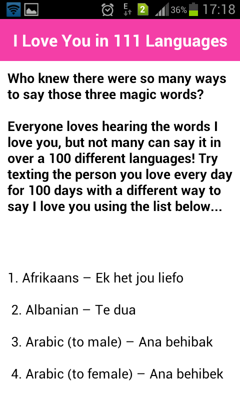 I Love You In 111 Languages Amazon De Apps Fur Android Ways to say i love you: amazon de