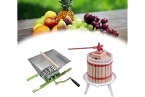 YRHome Exprimidor de frutas, exprimidor de frutas y vino, exprimidor de manzanas con red de prensado (12 L + 7 L de molinillo de frutas)