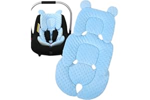 Uoqpty Colchoneta Silla Paseo Universals - Almohadilla Reversible para Cochecitos, Transpirable Y Cómoda 100% Algodón Funda Carrito Bebe, Cojín Doble Cara para Silla De Auto Y Carrito para Verano