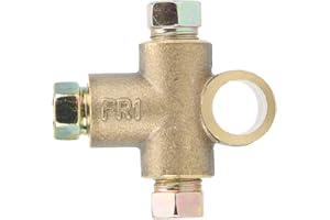 Outbit 3-Wege-Bremskupplung - 3-Wege-T-Form-Bremse T-Stück mit 3 Male Muttern Kurz Union M10 3 / 16in Rohr 10mm für Motorrad, Dirtbike, ATV, Moped, Roller usw.