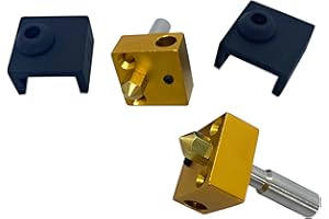3DPLady | 2 x MK8 Hotend Set composé de Heatblock/Heatbreak/Nozzle/Silicone Chaussettes compatibles avec Ender 3 Series / CR10 / Voxelab Aquila