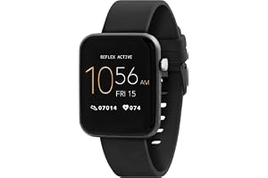 Reflex aktiv smartklocka (serie 13) Bluetooth-klocka för män och kvinnor i full färg pekskärm långvarig batteritid svart rem, Svart rem, Modern