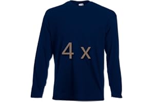 Fruit of the Loom Lot de 4 T-shirts à manches longues M L XL XXL Plusieurs ensembles au choix