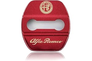 LOOFSAF 4 Pezzi Coperchio Serratura Porta Auto in Acciaio Inox Accessori per Alfa Romeo Giulietta Stelvio 4C Tonale Giulia, Coperchio della Serratura della Portiera dell'auto, Copri Serrature per Portiere