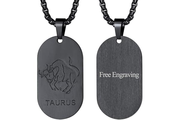 FaithHeart Collier Signe Astrologique Homme en Acier Inoxydable, Pendentif Plaque Militaire Zodiaque Personnalisable avec Chaîne 3mm Réglable de 55+5cm