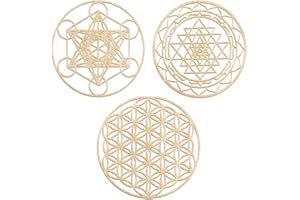 Tiamu 3 Pieces/Set of Sacred Geometry Wall Art, Sacred Geometry Art, Sculpture, Wall Decorations for Home Decor