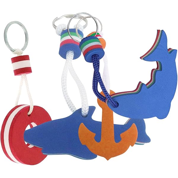 RANRAO Drijvende Kurk Sleutelhangers, 2x 50mm Drijvende Kurk Bal Sleutelhanger Zeilboot Float Drijftouw voor KAYAK
