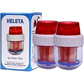 HELSTA Pack Of 2 Tap Water Filter Of Five Stages And Dust Absorber Inside The Filter, Kitchen Bathroom Tap Filter For Hard Wa