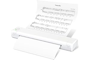 Odaro A4 Portable Thermal Printer for Laptops and Phones - M08F Wireless Bluetooth Small Inkless Printer for Travel, Study, Home, Support 210 x 297mm A4 Size Thermal Paper, White