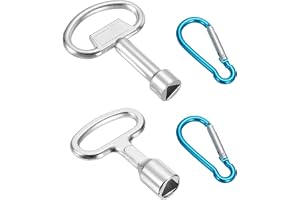 QUARKZMAN 2 stycken trekantsnycklar soptunna silver metall trekantsnyckel med ljusblå nyckelring set triangel nyckel för vatten- och elmätare soptunna (stor och liten)