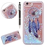 iPhone 6S Plus Hülle, iPhone 6 Plus Hülle,SainCat Kreativ Design 3D Transparent Hard Case Hülle Traumfänger Muster Dynamisch Liquid Fließen Flüssig Schwimmend Diamond Sequins Hülle Tasche Handyhülle Blue Love Glitter Glitzer Sparkle Hart Plastik HardCase Crystal Clear Rückseite Handytasche Rückseite Hülle Schale Etui Tasche Case Cover Beschützer Haut Schale für Apple iPhone 6 Plus/6S Plus 5,5 Zoll (#7)