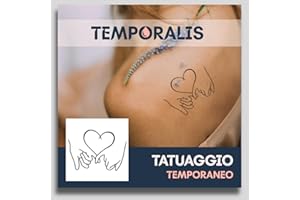 Tatuaggio CUORE - Temporalis® | Tatuaggi temporanei uomo donna, tatuaggi finti vegani e waterproof - Certificato UE - Dura 1-2 settimane [ Tattoo Cuore con le mani ]
