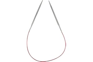Addi Ad7757040-4.00 Aiguilles À Tricoter Circulaires Extra Longues, 40 cm Longueur x 4,00 mm D'Épaisseur, Argent/Rouge