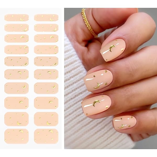 JMEOWIO UV-Gel Nagelfolie - Schlange & Stern Design, 20 Stück, Nagelsticker Für DIY Nail Art