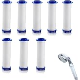 8 Piezas Filtros de Ducha de algod&oacute;n PP, Cartuchos de recambio de filtro para agua dura, Filtros universales para cabezales d