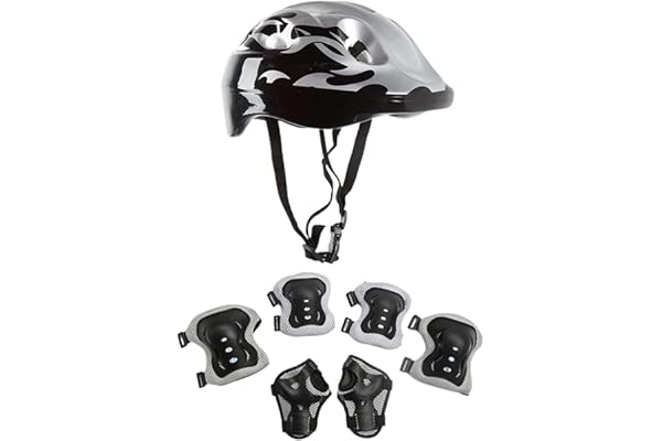 Xeihuul Kit De Protection Roller Enfant - Casque Ajustable Coudières Genouillère Protège-Poignets Ensemble De Protection Enfant, Idéal pour Le Skateboard, Le Vélo, Le Patinage, Le Cyclisme.