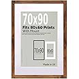 A2Z Home Solutions® Wall Photo Frame Rustic 70x90 cm Frame With 80x60 cm Mount Picture Poster Print With Clear HD Perspex 30x15 MM Moulding Mounting Hooks MDF Backboard
