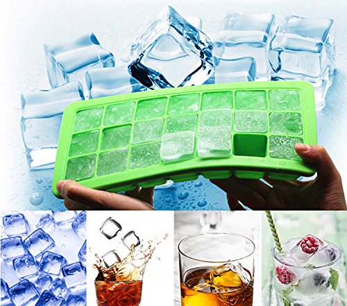 Fanaticism 21-fach Silikon Eiswürfelform mit Deckel für Cocktail Eiswürfel, Grün - 5